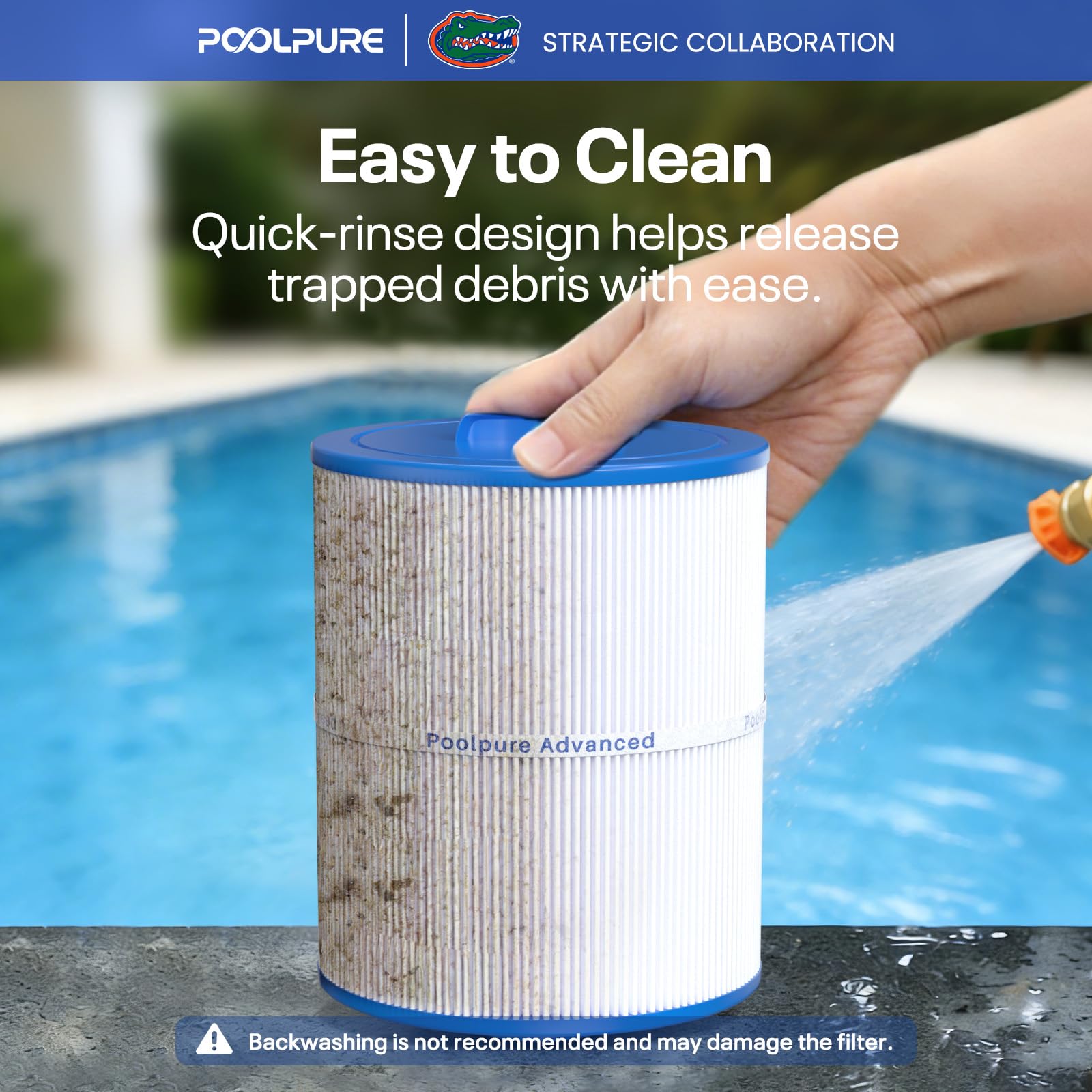 POOLPURE Filtre pour jacuzzi 6CH-352 remplace PAS40-F2M, Unicel 6CH-352, Filbur FC-0318, PMA-R1, X268546, 06-0055, 06-0014-12, cartouche filtrante MPT/mâle à filetage mâle pour spa