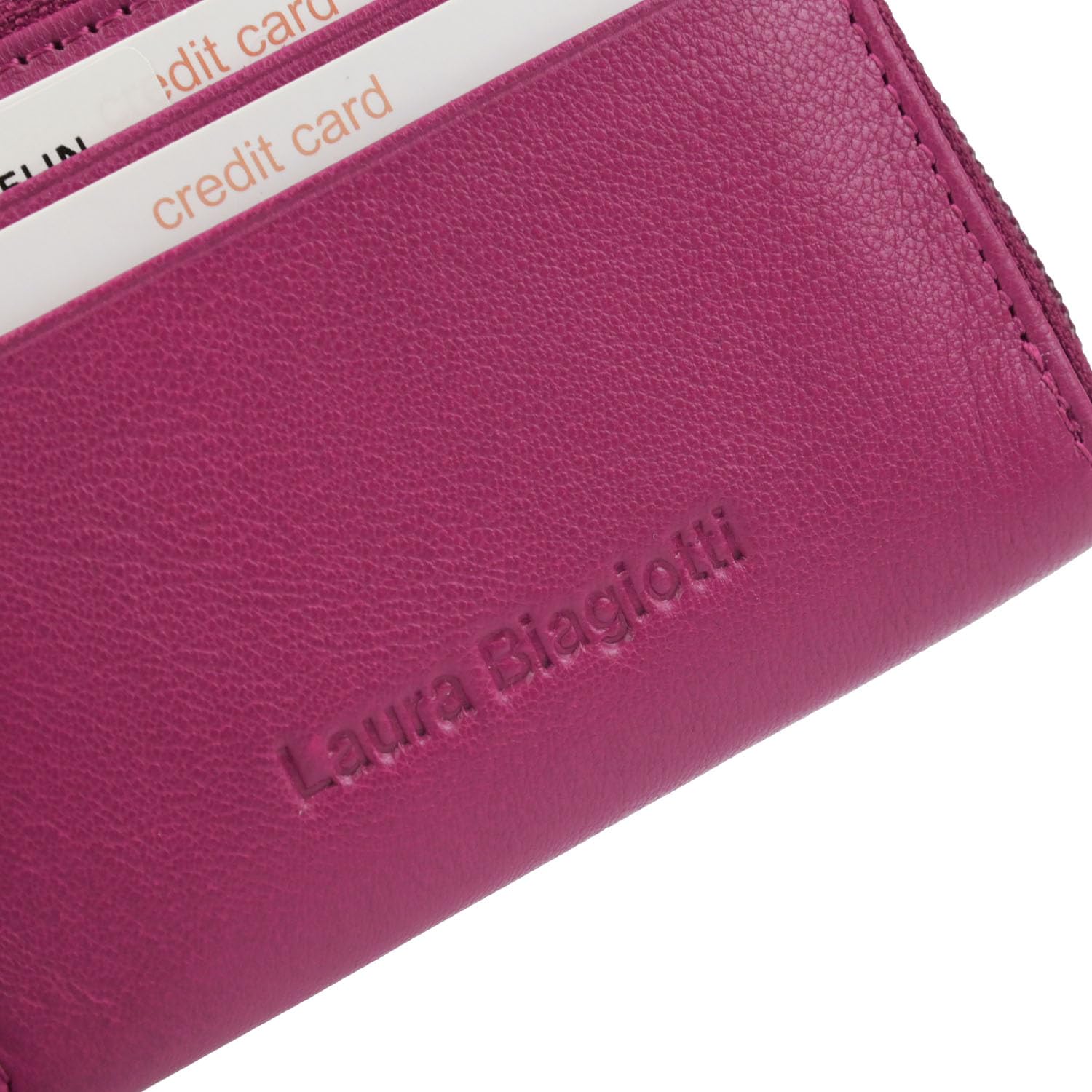 Laura Biagiotti, Portafoglio Donna in Vera Pelle, Piccolo Con interno Multicolore e Scatola Regalo