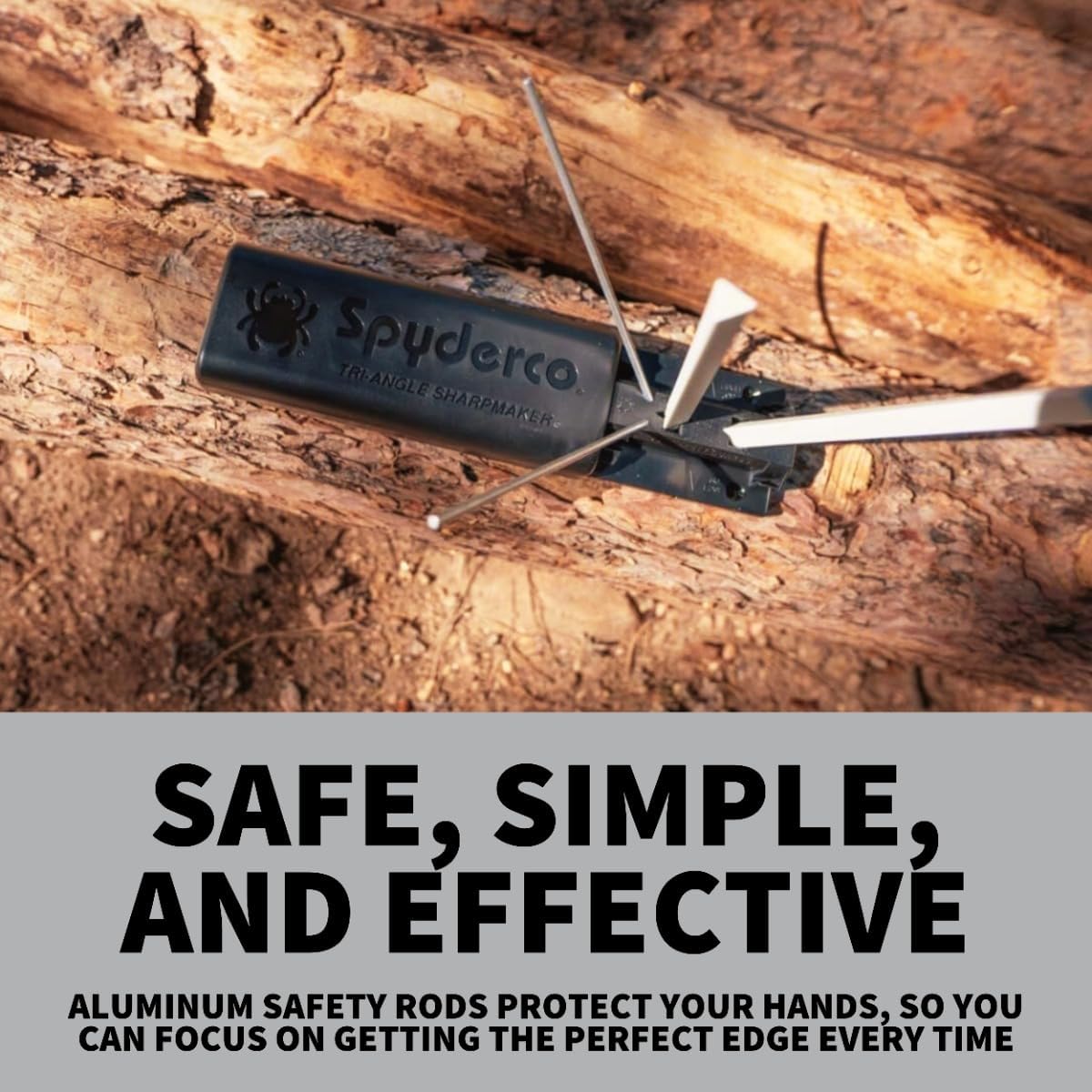 Spyderco Tri-Angle Sharpmaker, Complete Knife Sharpening System with Medium Grit and Fine Ceramic Stones for Professional-Grade Finishing - Compact, Easy-to-Use Design - 204MF