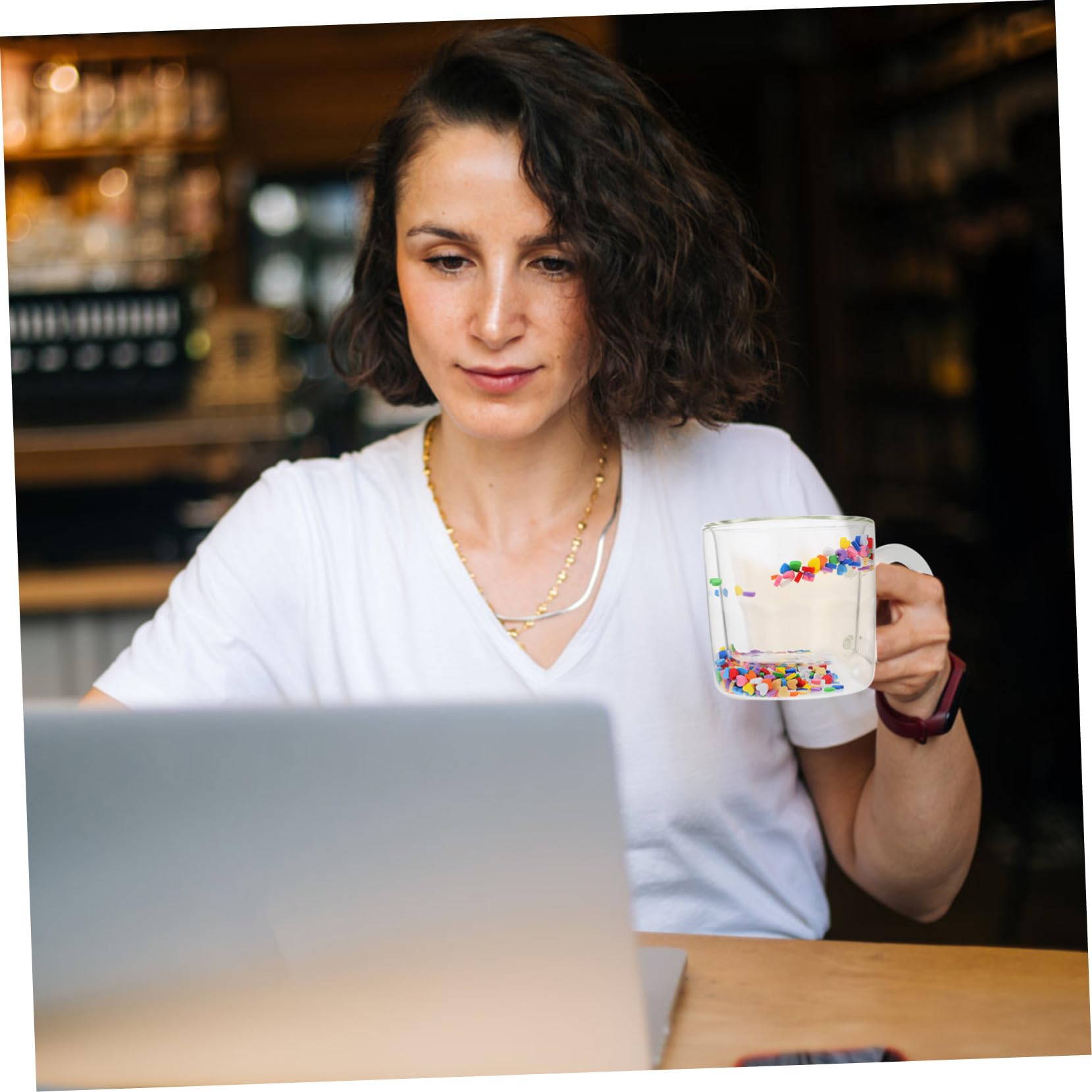 Doppelwandglas Teetasse aus Hitzebeständigem Glas mit Kreativem Design Multifunktionaler Heimpokal für Kaffee Tee und Saft im Alltag