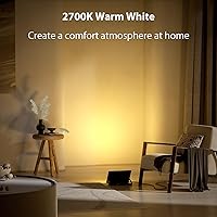 Vista 3 de Luz de inundación LED de 50 W para exteriores, luces de inundación RGB blancas cálidas de 2700 K con control remoto, luces exteriores que cambian