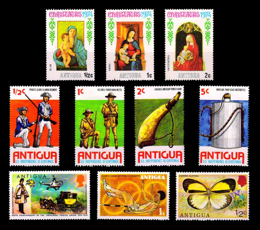ISC~ Antigua - 10 Different Large Thematic Stamps, Mint Only, All Large & Thematic Genuine Stamps ~ STAMPEX