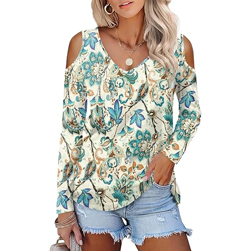 Amoretu Womens Short Sleeve Cold Shoulder Basic Tee Tops Shirts