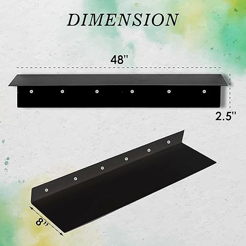 Miniatura 3 de SIMOND STORE Estante flotante para debajo de la TV, estante flotante montado en la pared, consola de TV para reproductores de DVD, consolas de
