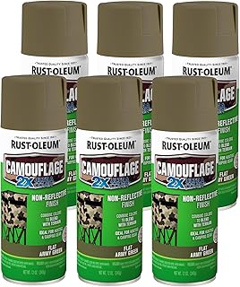 Rust-Oleum 279176-6PK Camouflage 2X Ultra Cover Spray Paint, Army Green, 12 Ounce (Pack of 6)