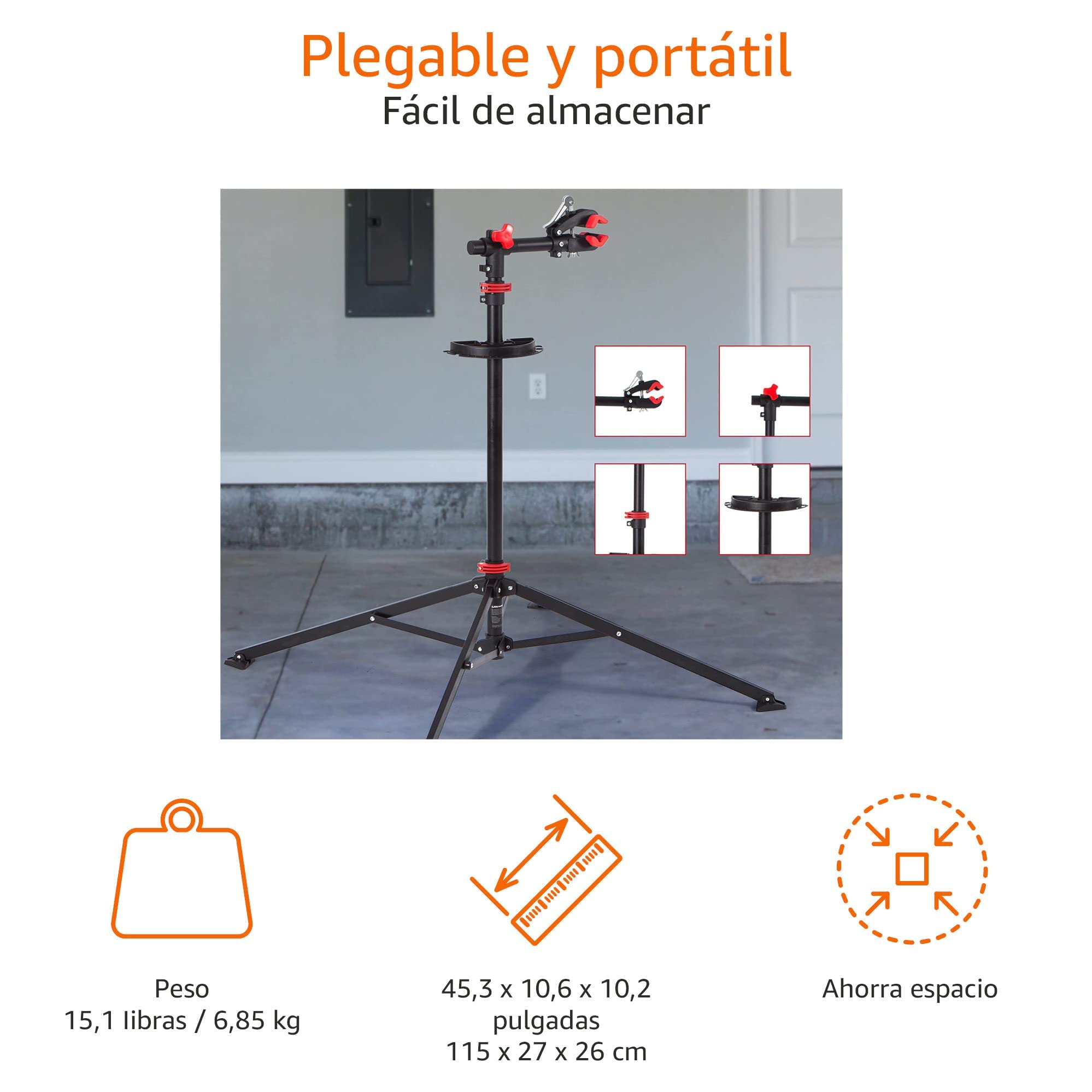Ultrasport Bicicleta Asamblea Estar, Estable Bicicleta asamblea Estar, para Trabajos reparación Todos Modelos Bicicletas, Llave Bloqueo rápido no Pintura, Bandeja magnética Herramientas, máx. 30 kg