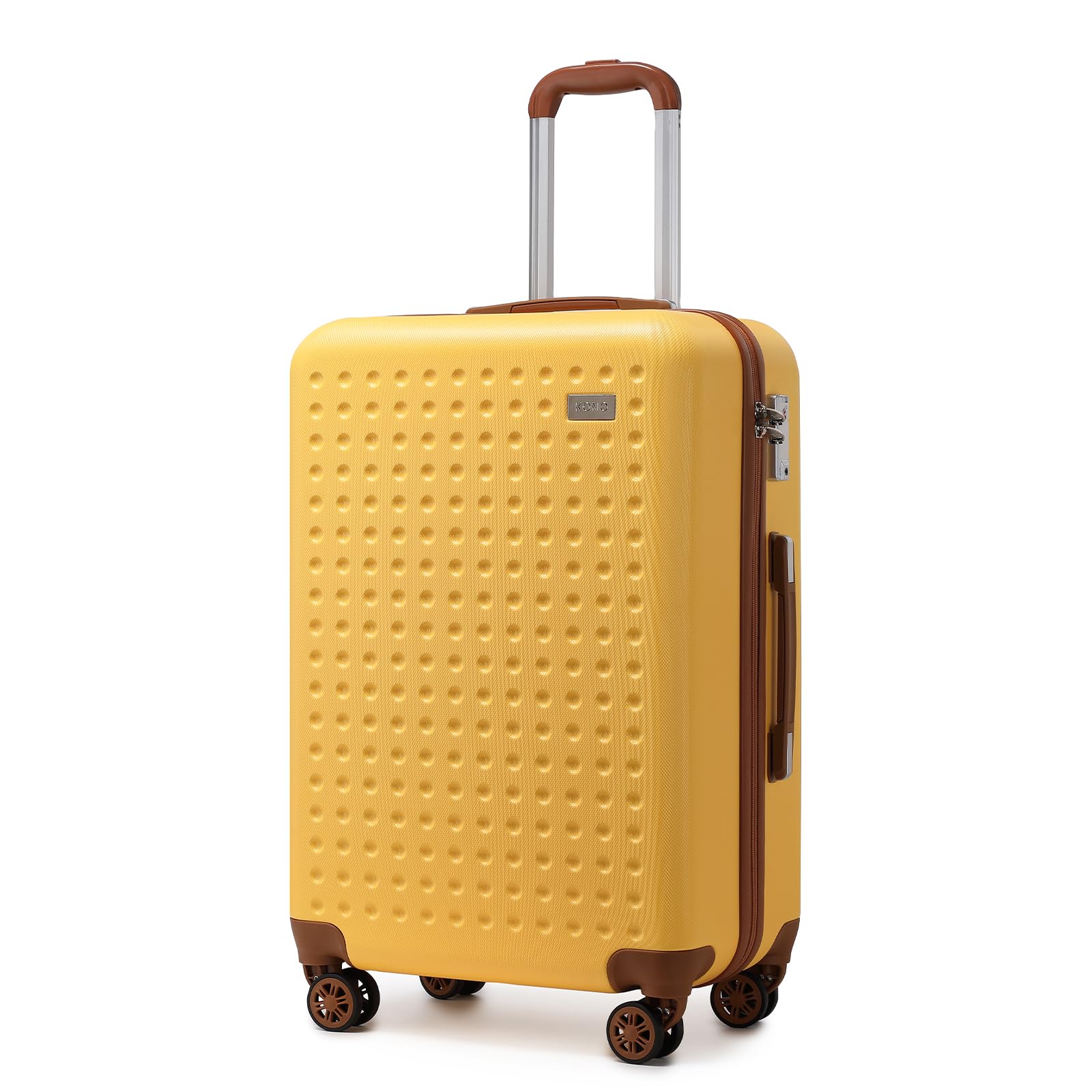 Kono Valigia Media da 67cm Trolley Bagaglio Rigida e Leggero Valigie con TSA Lucchetto e 4 Ruote Girevoli (Giallo)