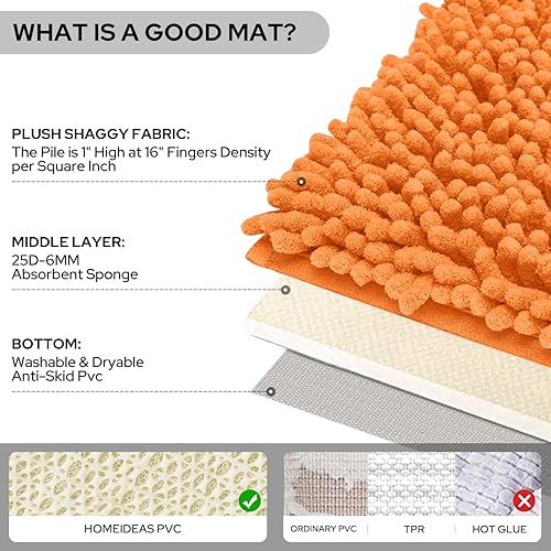 Miniatura 5 de HomeIdeas juego de 3 alfombras de baño, incluye alfombrilla de inodoro en forma de U, alfombrilla de baño y cubierta para tapa de inodoro, lavables