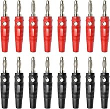 Pack of 16 Banana Plugs 4 mm Banana Plug Speaker 20 A Banana Connector Nickel-Plated Plastic Screwable Black Red for Cable Boxes Power Amplifiers AV Receiver HiFi Stereo Systems