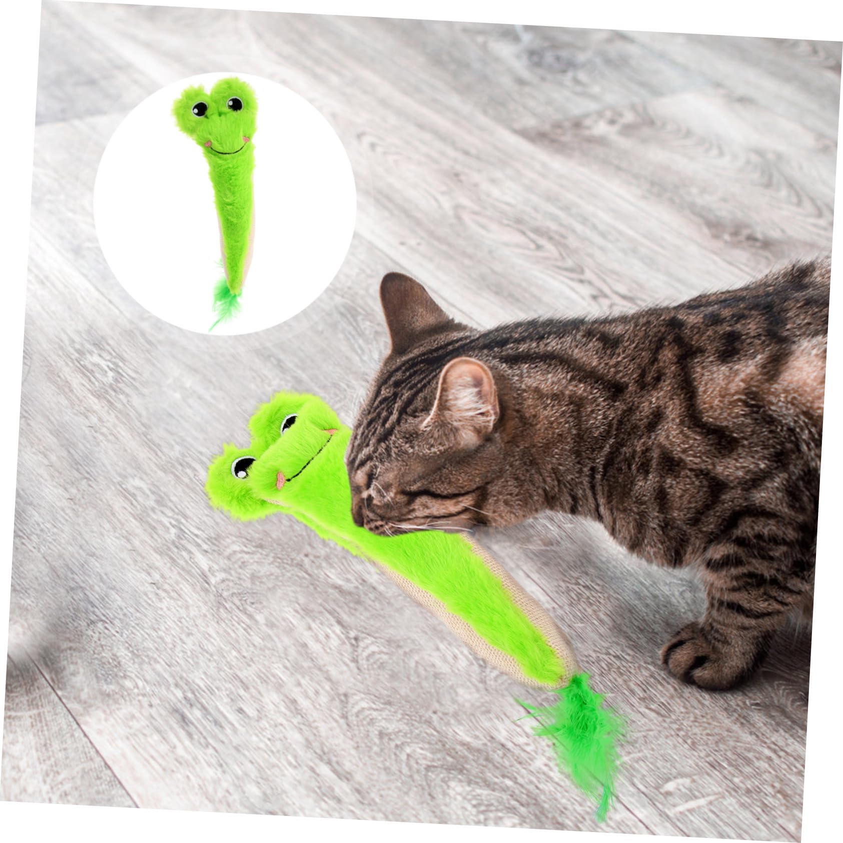 Hemobllo Jouet à Herbe à Chat pour Chaton Jouet Interactif Peluche Souris De Dessin avec Papier Froissé pour Chat Intérieur