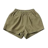 Ikevan Toddler Kids Baby Girls Jogger Shorts Summer Cotton Casual Solid Shorts Active with Pockets Toddlers