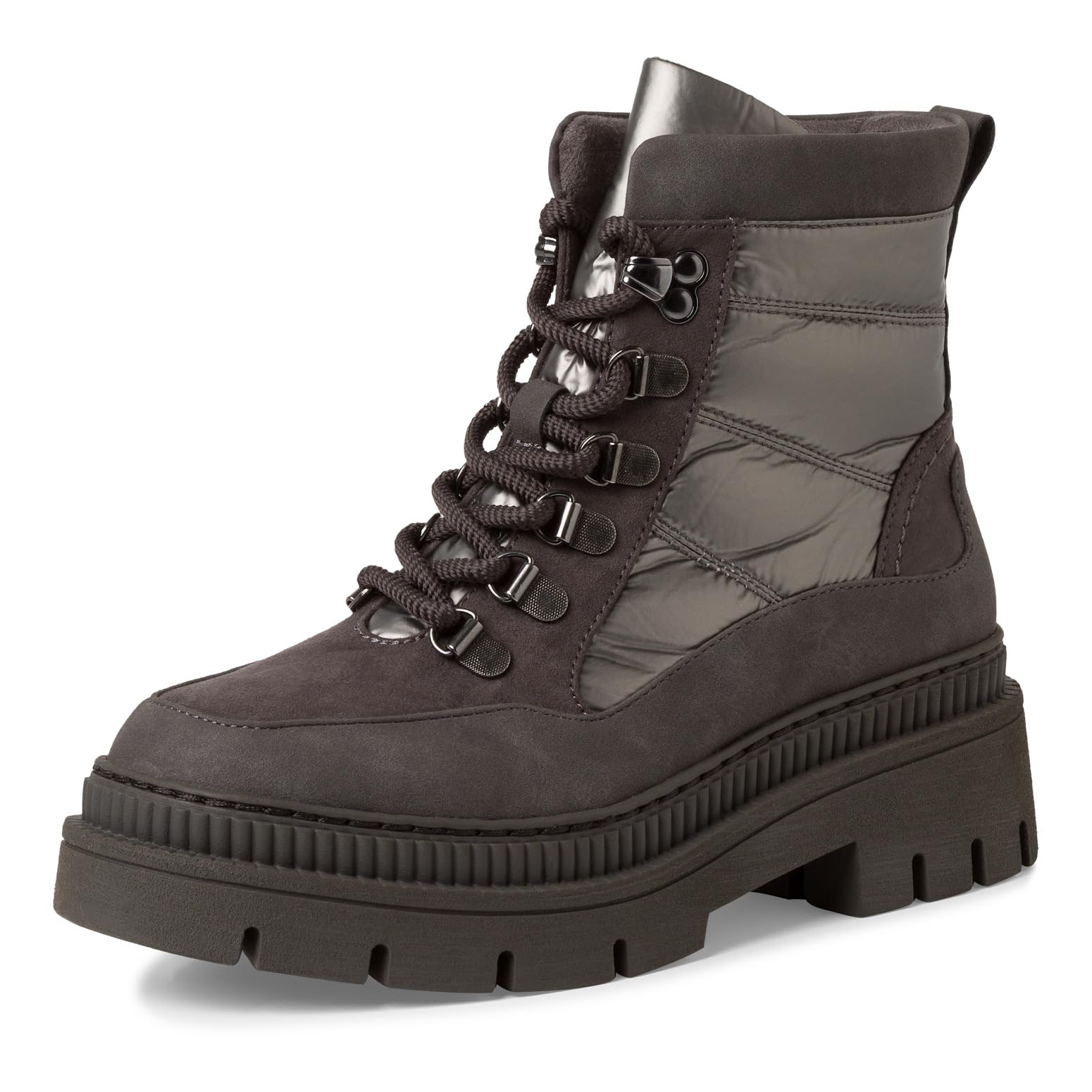 MARCO TOZZI Women's Laced Bootie 2-26224-41 Fashion Boots, Pewter Comb, 36 EU, pewter comb, 4 UK