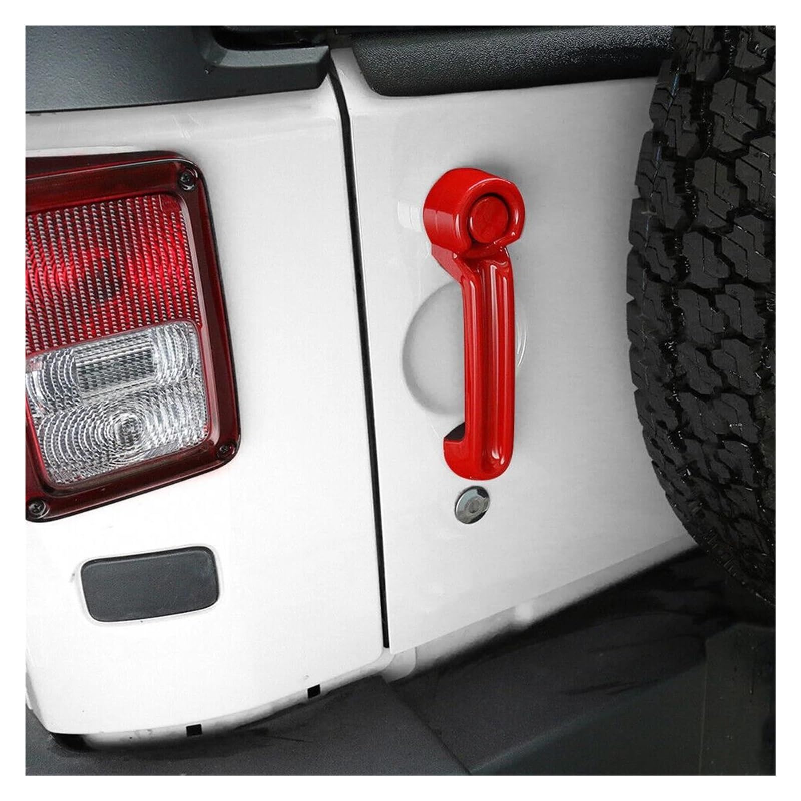 DEHIWI Maniglie interne per portiere Auto Esterno Porta Portellone Maniglia Della Copertura Trim Di Plastica Rossa Per Wrangler JK 2007-2012 2013 2014 2015 2016 2017 2018