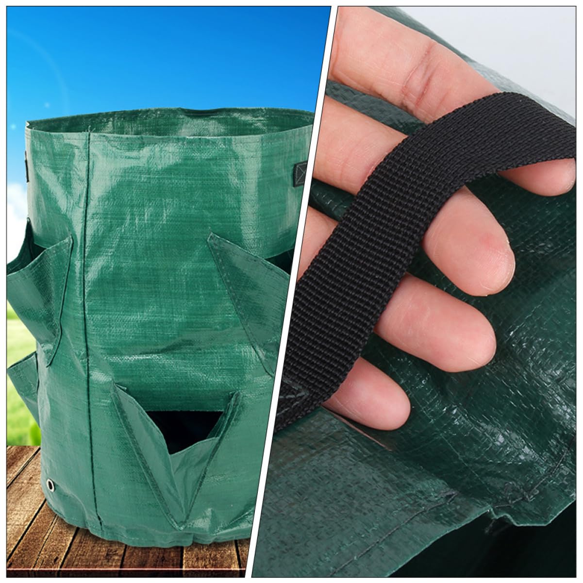Abaodam 2 Series Bolsa De Plantación PE Jardín De Unidades Bolsa De Crecimiento Fresas Y Verduras Transpirable Y Reutilizable 2 Piezas*2