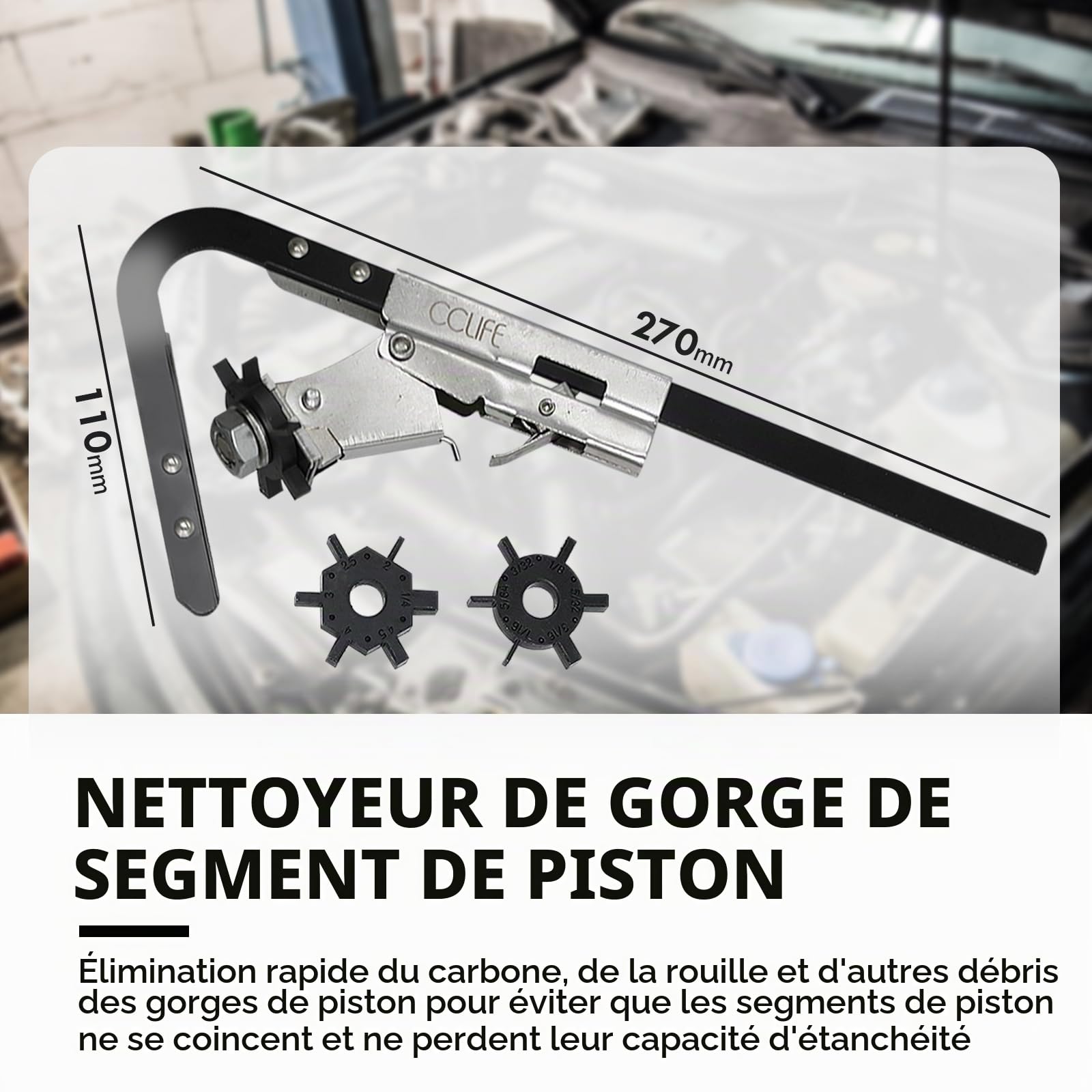 CCLIFE Bande de serrage pour segment de piston de bande de serrage pour segment de piston Pince à segments Jeu d'outils