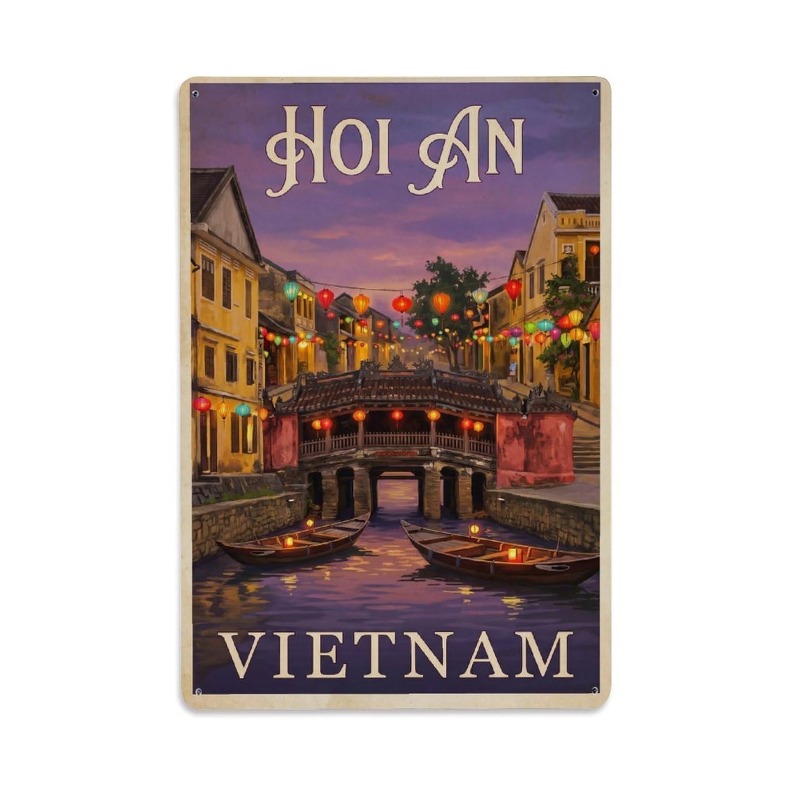 Metal Tin Sign Vietnam Hoi An Vintage Travel