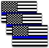 ANLEY 5 X 3 inch Thin Blue Line US National Flag Decal - Black White and Blue Reflective Stripe American Flag Car Stickers - Support Police and Law Enforcement Officers 3 Pack