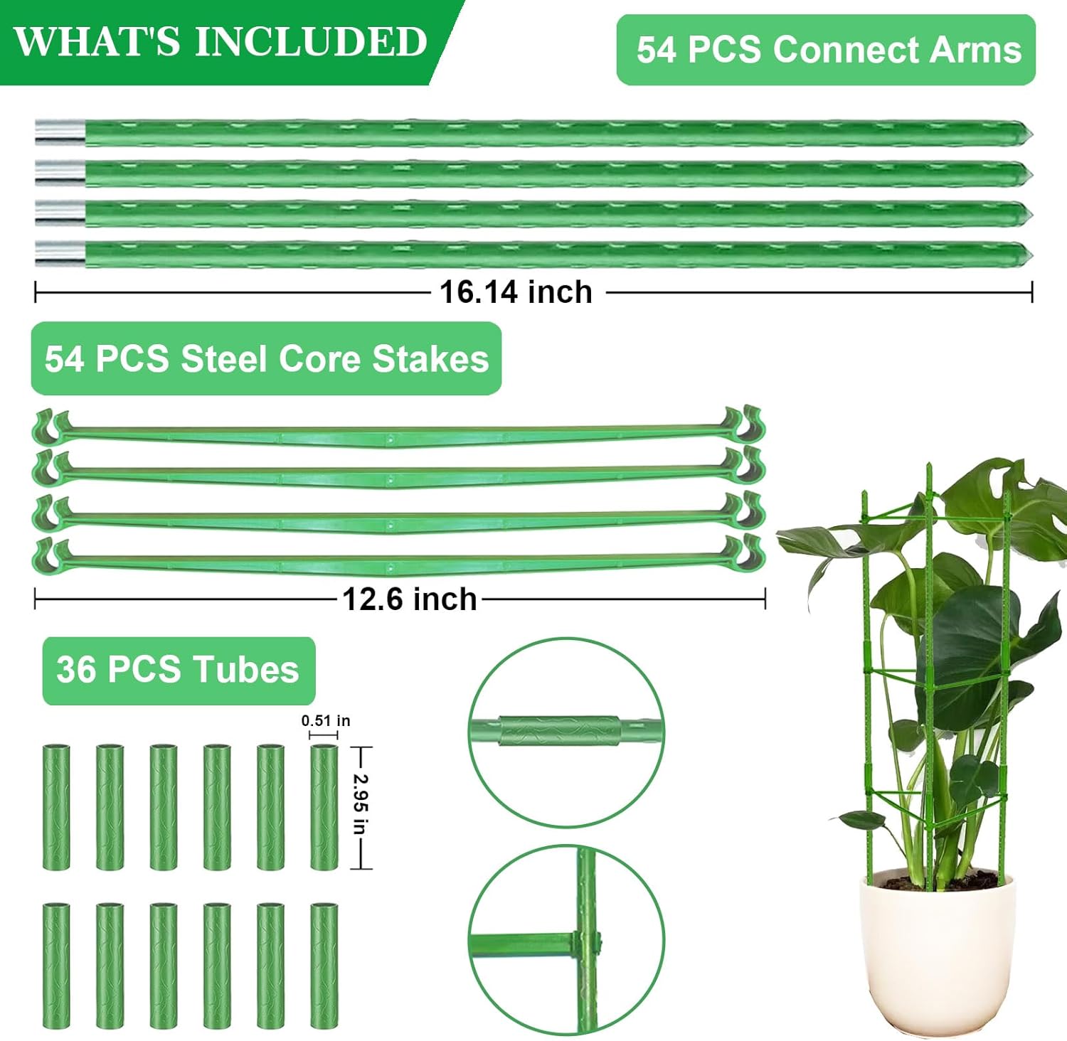 Moirsunt 6 Packs Tomato Cages Plant Cages Deformable Up to 48inch Garden Tomato Stakes Vegetable Trellis, Plant Supports Tomato Trellis for Vertical Climbing Plants Flowers Fruits