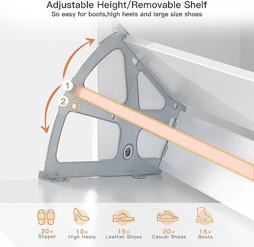 Miniatura 5 de EnHomee Zapatero blanco gabinete de almacenamiento de zapatos para entrada delgado independiente estrecho con 2 cajones abatibles armario