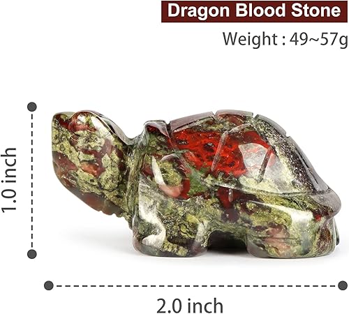 Miniatura 3 de Figuras de tortuga de cristal de 2 pulgadas, piedra de sangre de dragón, estatua de animal curativo, escultura de piedras preciosas de bolsillo,