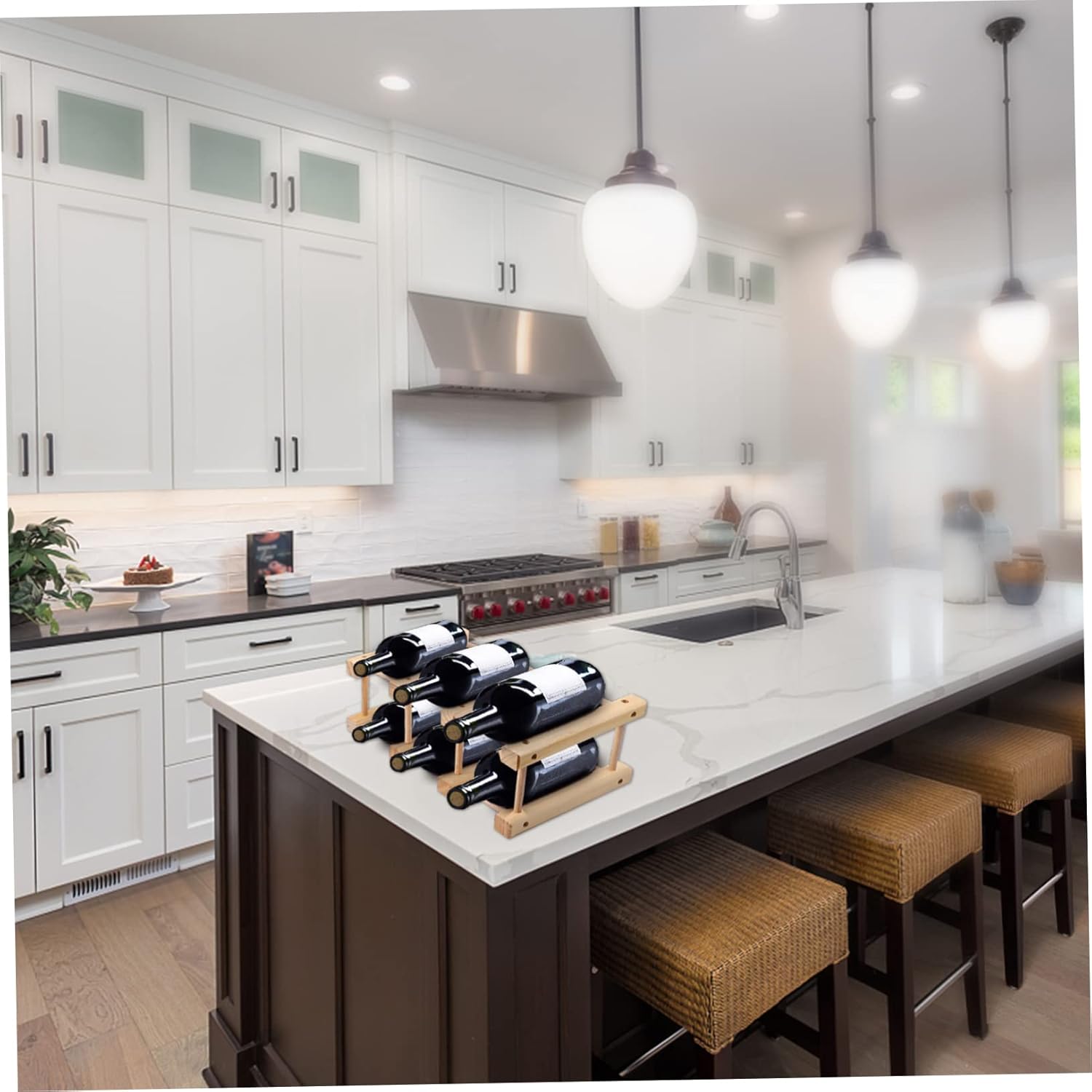 1pc Solid Red Wine Rack for Kitchen Storage Creative and Chic Wine Bottle Holder Easy to Assemble Display Organizer for Bottles Rustic Home Decor