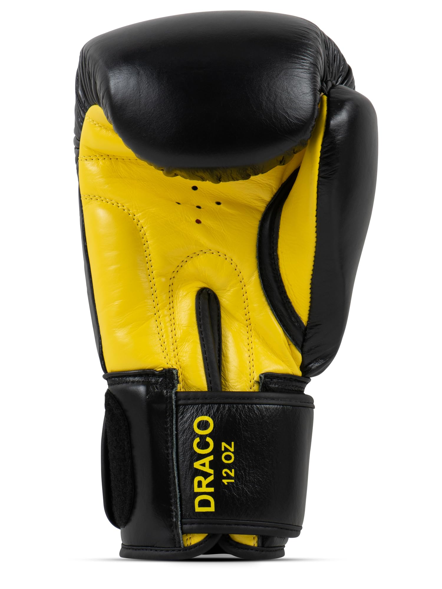Benlee Rocky Marciano Unisex – Draco Leather Boxing Glove, Black/Yellow, 10 oz