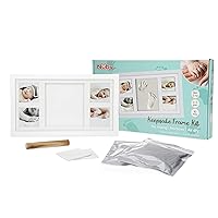 Vista 4 de Nuby Baby Hand & Footprint Kit with Frame That Holds Four 3 x 3" Photos & 1 Clay Print Kit for Newborn Girls & Boys, Personalized Baby Gift