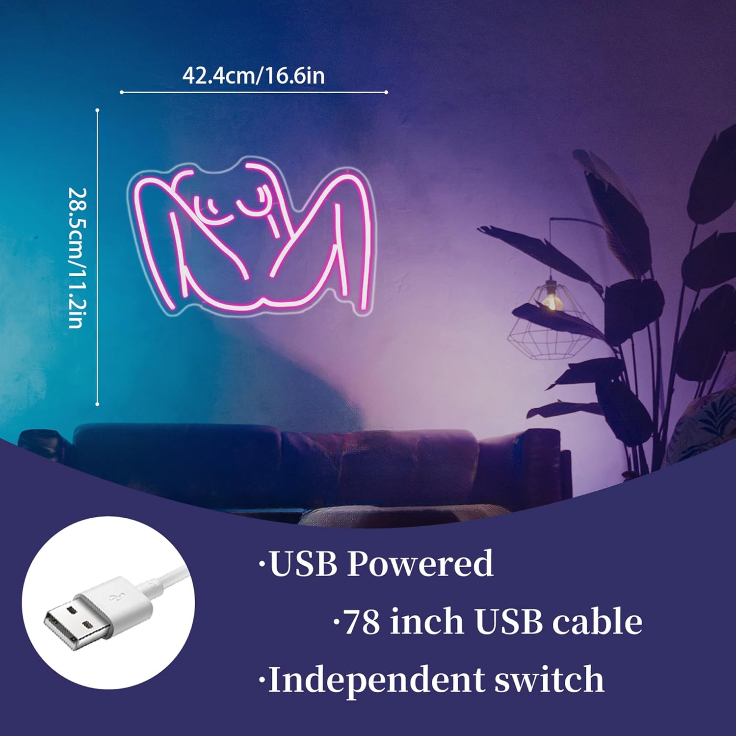 Lady Neon Sign Women Led Neon Lights Signs for Wall Decor USB Powered Led for Room Decoration Bar Game Room Party Decor