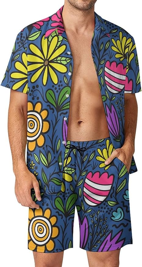 Amazon Co Jp メンズ 半袖 フローラル フラワー 花柄 セットアップ 夏 スーツ ゆったり上下セット ショートパンツ カジュアル 半袖シャツ 2点セット アロハシャツ ショートパンツ 通気性 海辺 軽量 旅行 立つ襟 メンズ Tシャツ 短パン カジュアル 服 ファッション小物