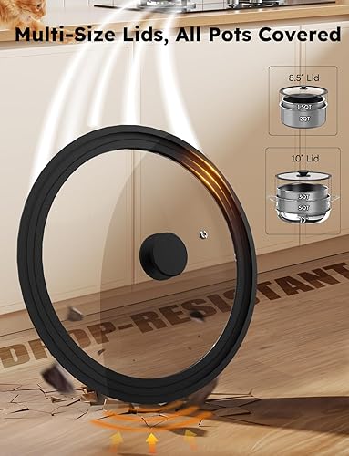 Miniatura 8 de Pro DUXANO - Juego de 12 ollas y sartenes antiadherentes y sartén híbrida de acero inoxidable de 3 capas, alta temperatura y freír, utensilios de