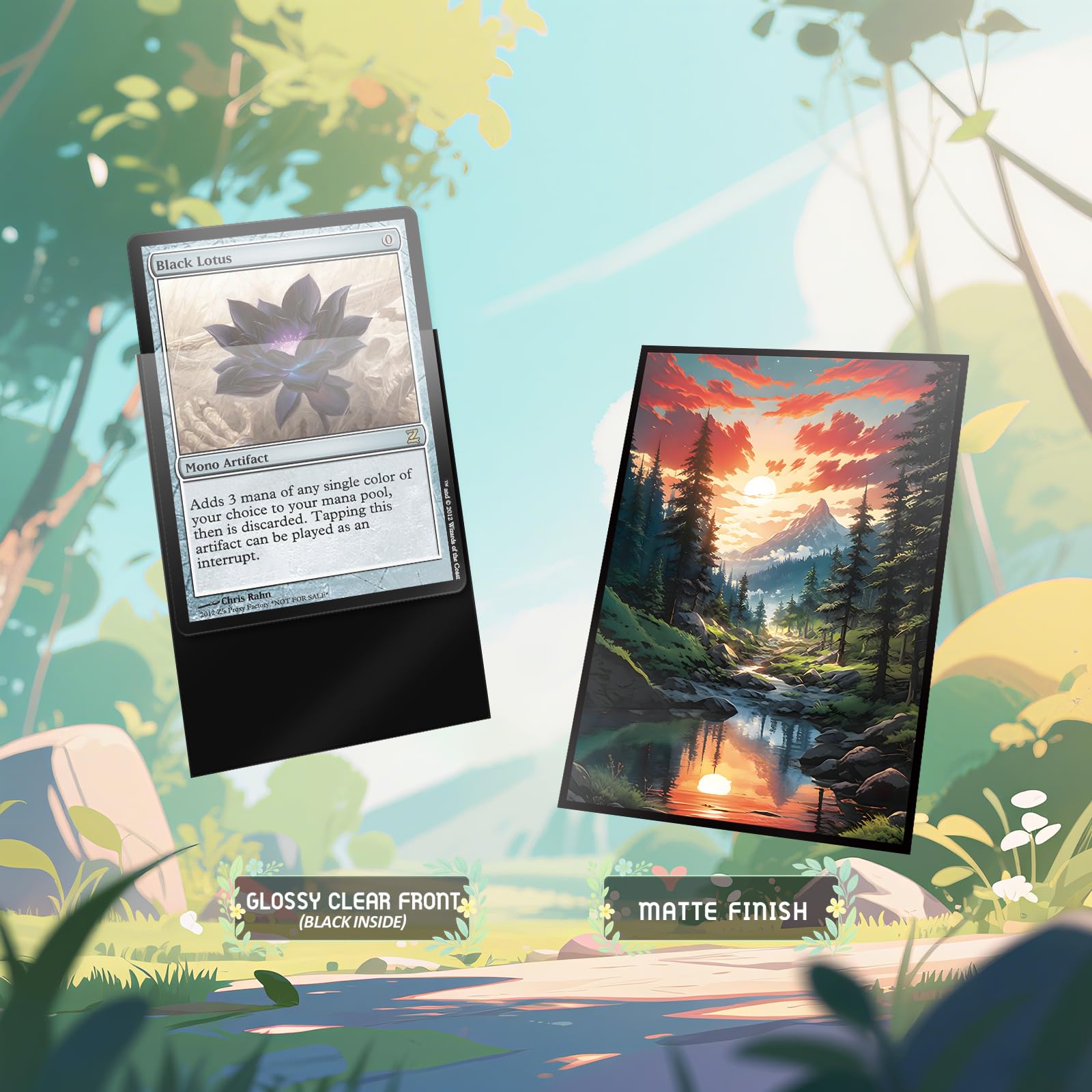 Amazon.com: MTG Card Sleeves - Taiga(Red Green) - Fantasy Dual
