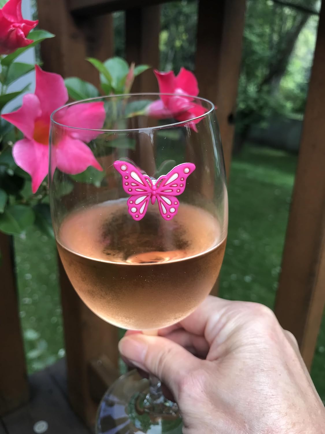 Simply Charmed Butterfly Magnetic Wine Glass Charms - 6 Wine Magnet Drink Markers - Fun Gift for the Gardener