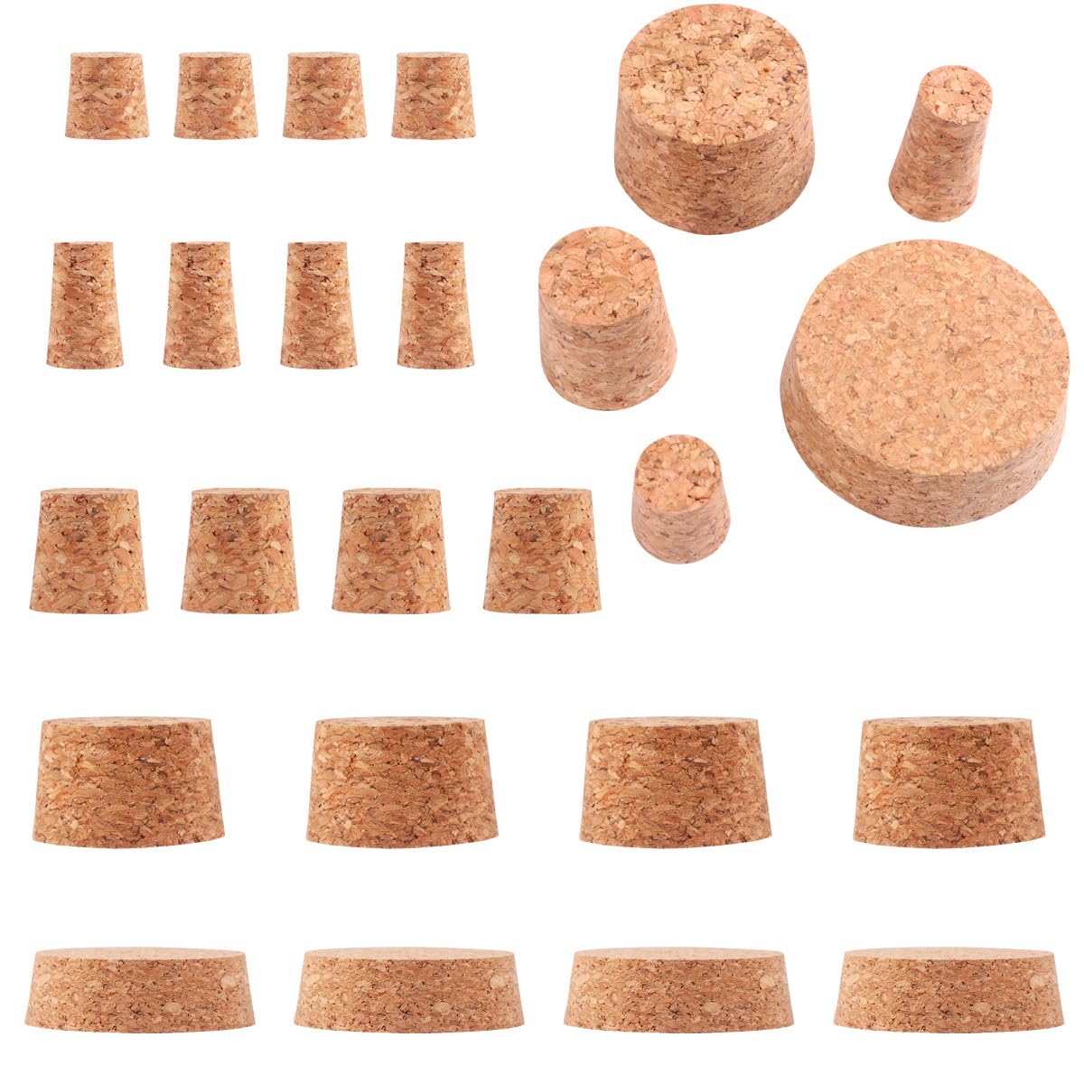 Angoily Set 25 Pezzi Tappi in Sughero a Forma Affusolata per Bottiglie di Vino e Birra, Tappi Creativi in Sughero per Casa e Ristorante Design Splendido