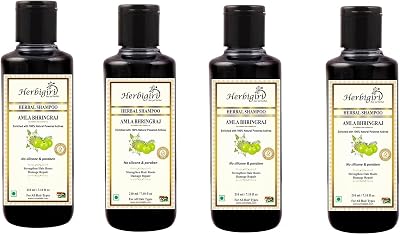 Herbal Herbigiri Herbal Amla And Bhringraj Shampoo Strengthens Hair Parabens Free Silicon Free Herbigiri Herbal Shampoo (840 Ml) (Pack Of 4)