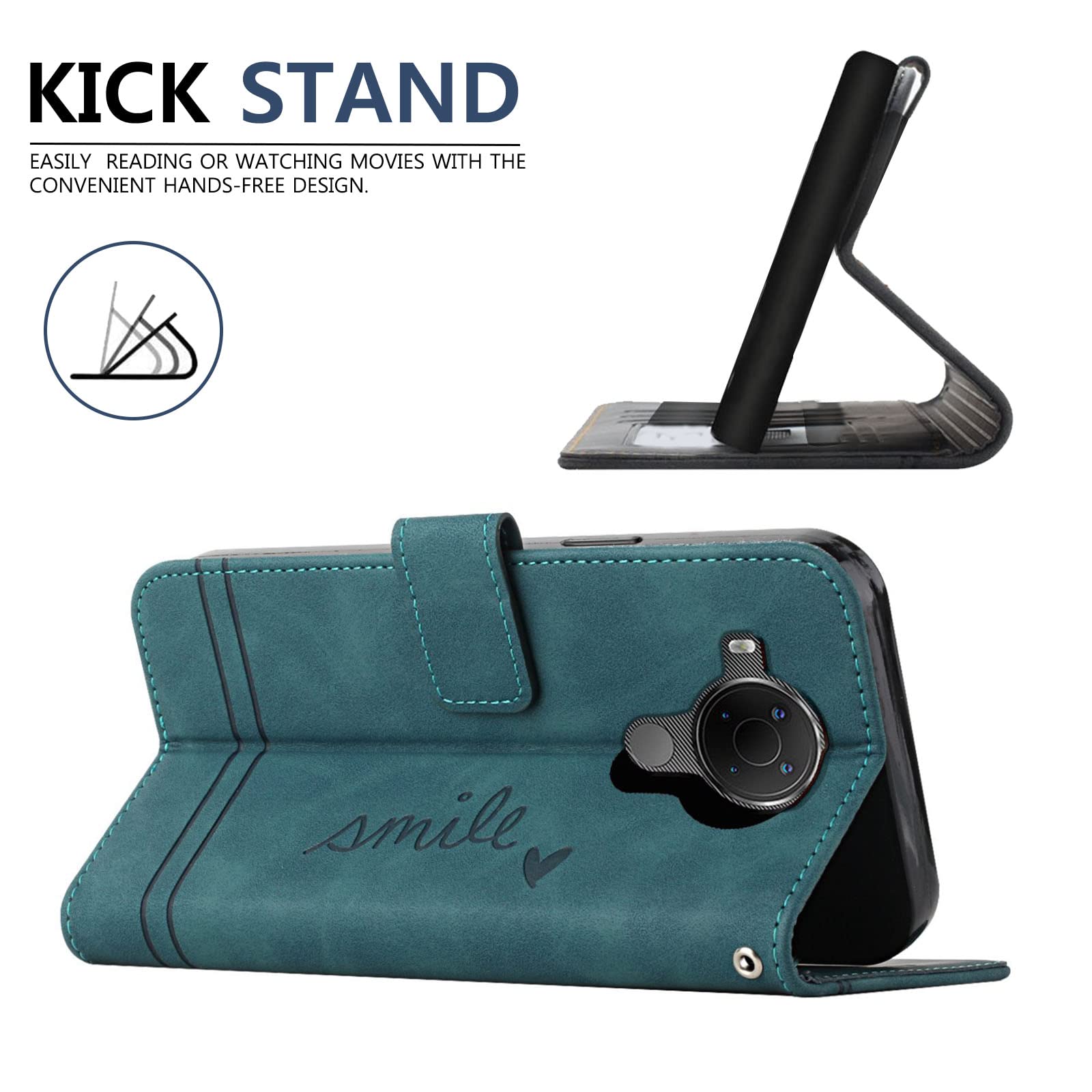 Yoota Cover per Nokia 3.4/Nokia 5.4, Custodia Portafoglio in Pelle PU Flip Cover con cavalletto Slot per schede Custodia Antiurto - Verde