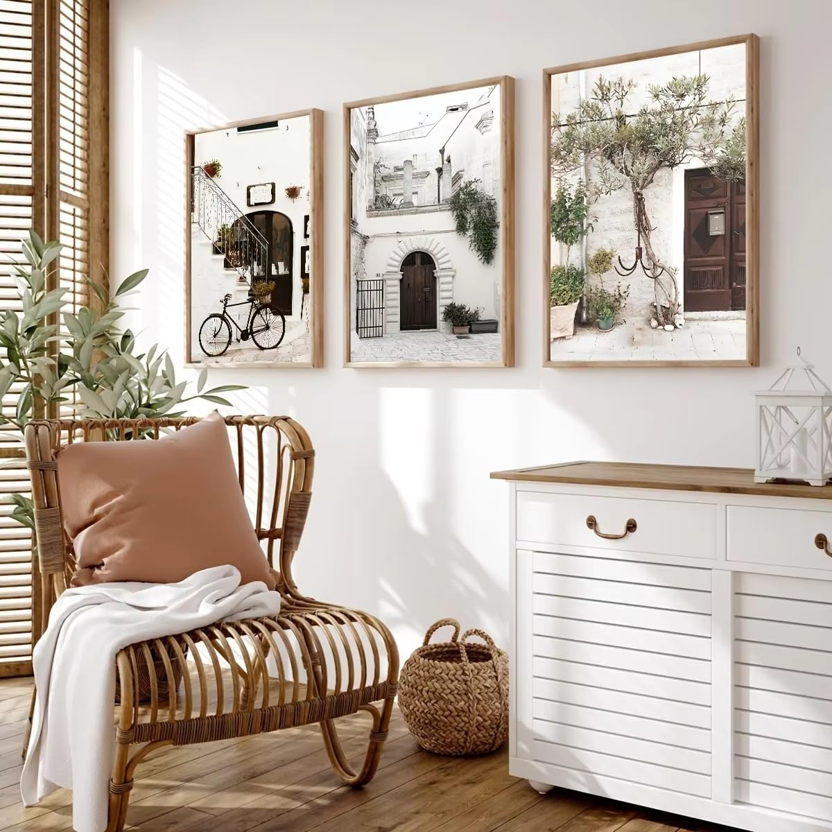 LTjiajuypd Stampa su tela minimalista con forme geometriche astratte in bianco e nero per soggiorno (50x75 cm - 3 pezzi)