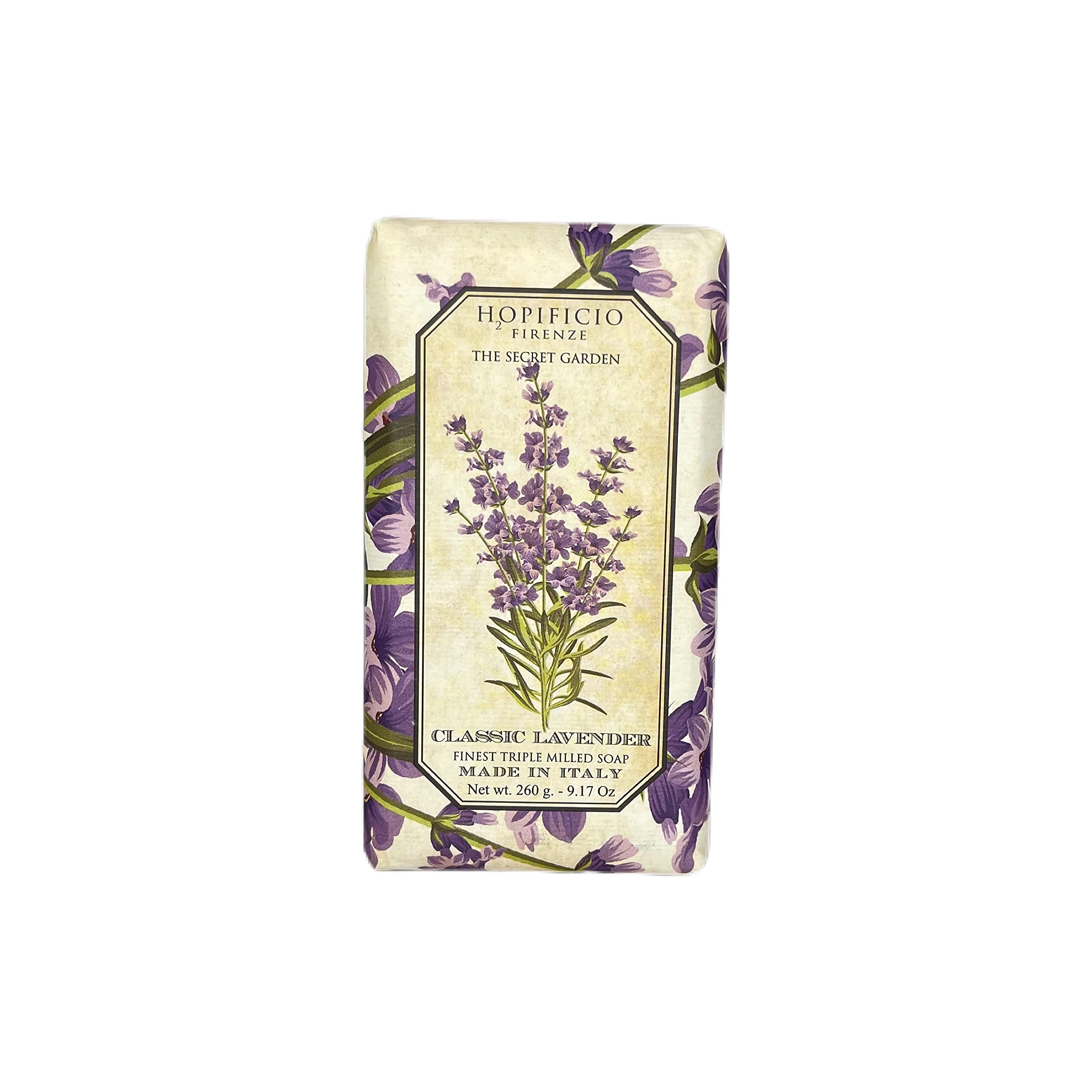 Classic Lavender Handmade Soap. Finest Milled All-Natural Bar Soap, Moisturizing & Brightening. Suitable for Hand, Face & Body 9.17 Oz