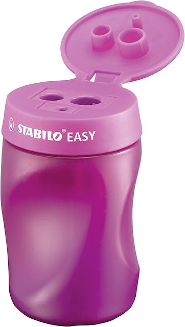 Ergonomic Container Sharpener - STABILO EASYsharpener - 3 in 1 - Right-Handed - Pink