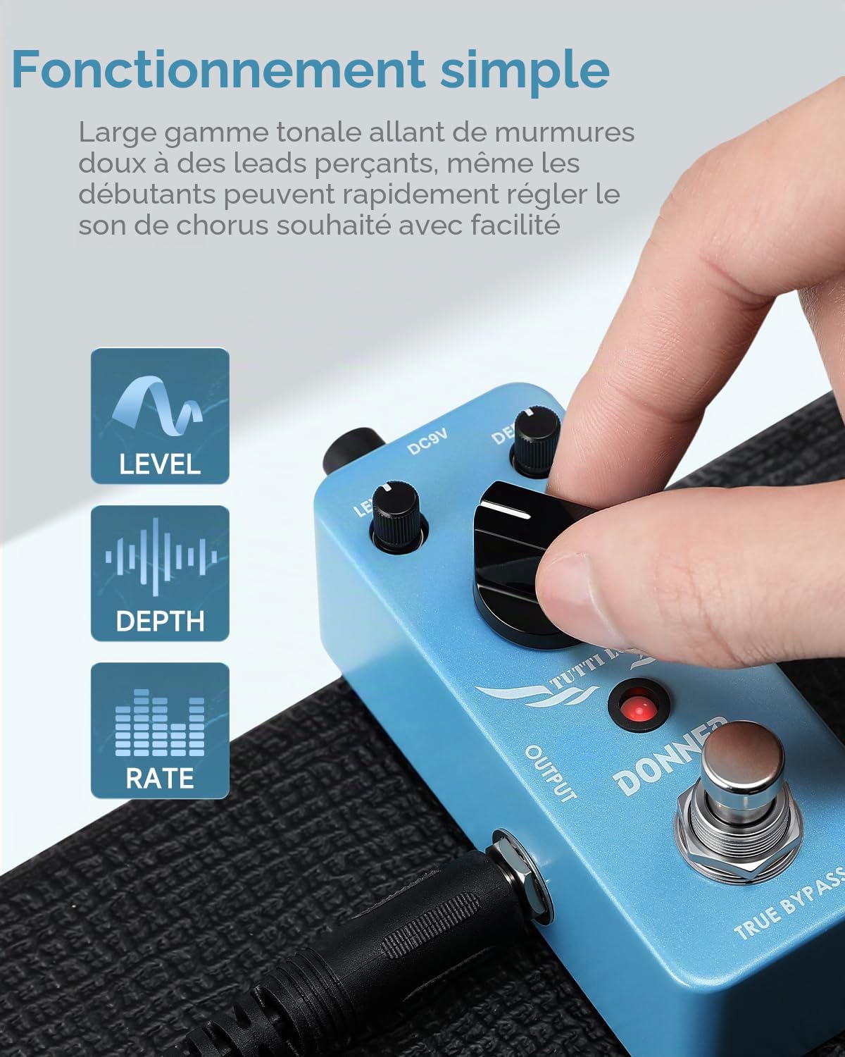 Donner Pédale d'effet Chorus Tutti Love Pédale à Effet Guitare True Bypass