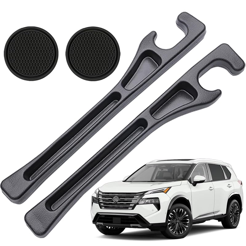 Preenchedor de vão do banco para Nissan Rogue Pukonger com porta-objetos e porta-copos, preto, 2 peças