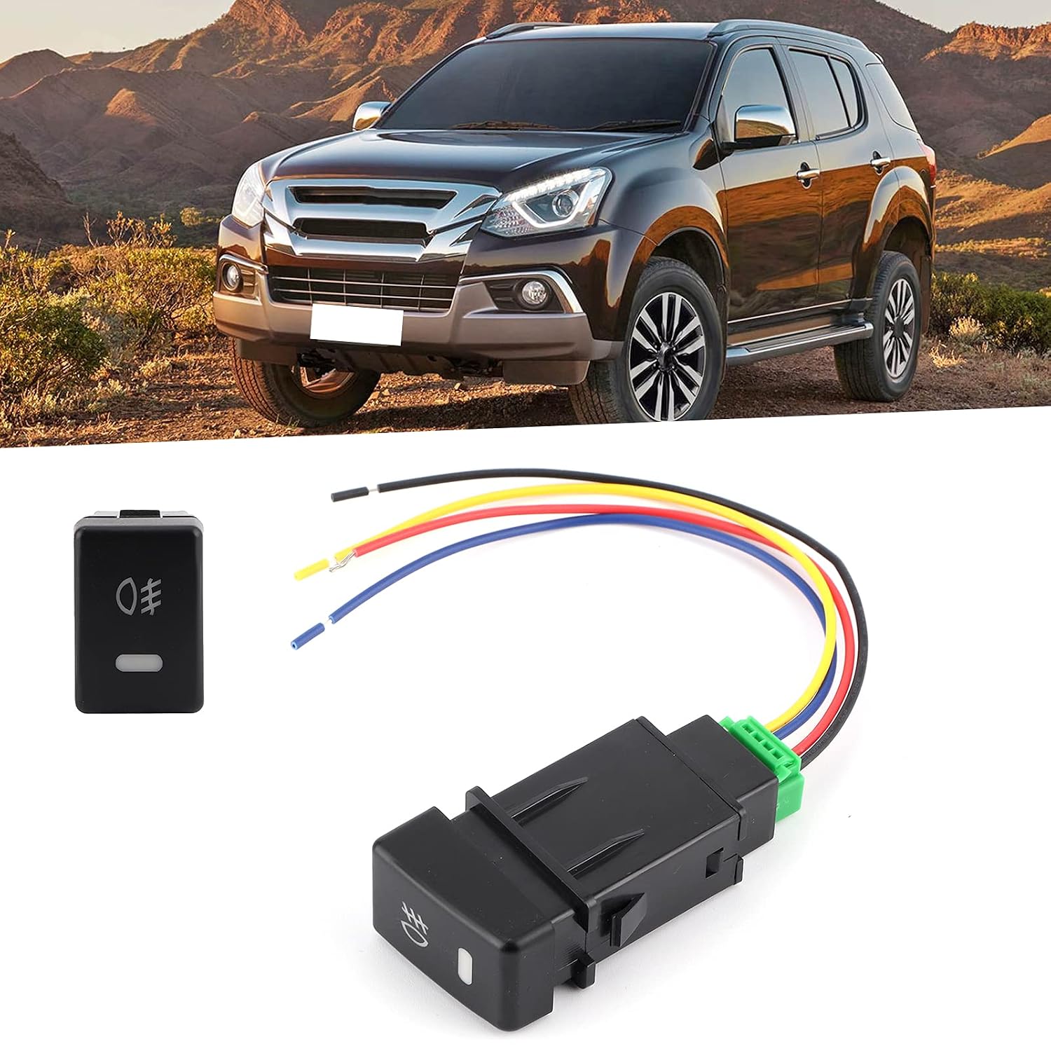 Car Front Fog Light Switch Button Car Front Fog Light Switch Button with Connecting Wire Fit for Isuzu MU?X/D?