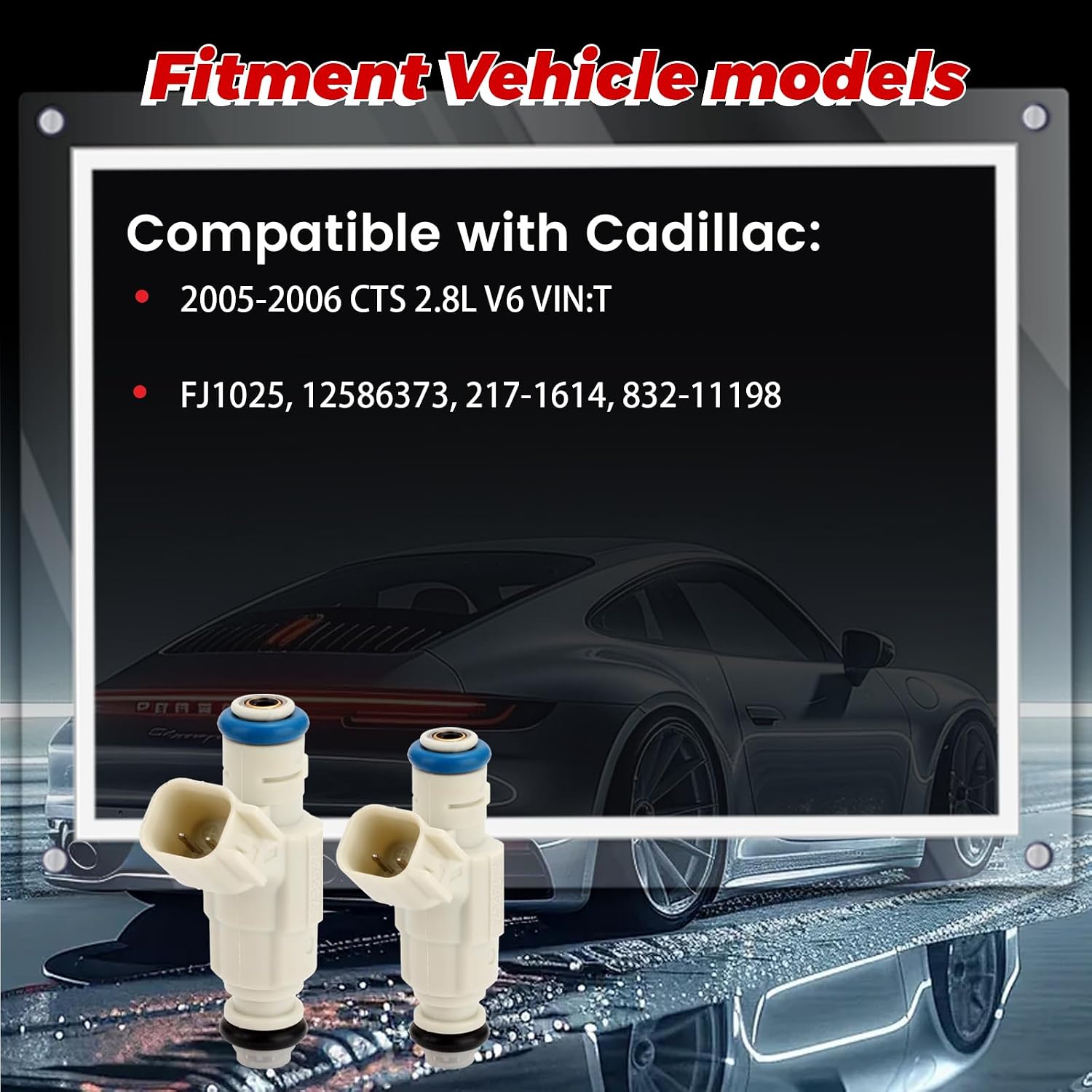 6-Pack Fuel Injectors Set | Compatible with Cadillac CTS 2005-2007 2.8L V6 VIN:T| Replaces FJ1025 12586373 217-1614
