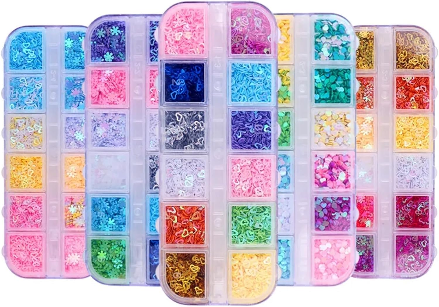 Sequins for Crafts 10Set Nail Glitter Sequins Sparkly Flower Star Heart Decals for DIY Manicure Art
