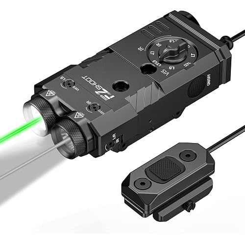 1600 Lumens Rifle Flashlight/IR Illuminator with Green/IR Laser 4-in-1 Combo Magnetic Rechargeable, IR Flashlight for Rifle with Remote Switch, Compatible with Picatinny and M-Rail