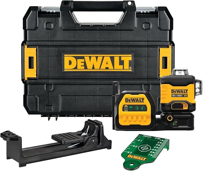 DEWALT DCLE34030GQU Premium 3 x 360 20V Green Laser with Battery and