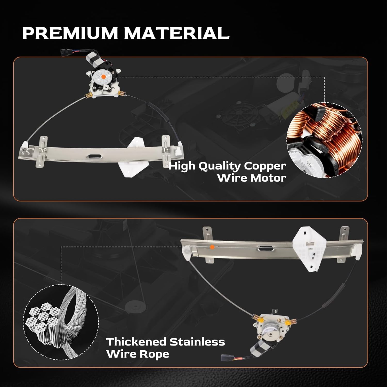 ASAPE Front Left Driver Side Power Window Regulator Assembly with Motor 751-046 Fit 2004-2008 for Acura TL