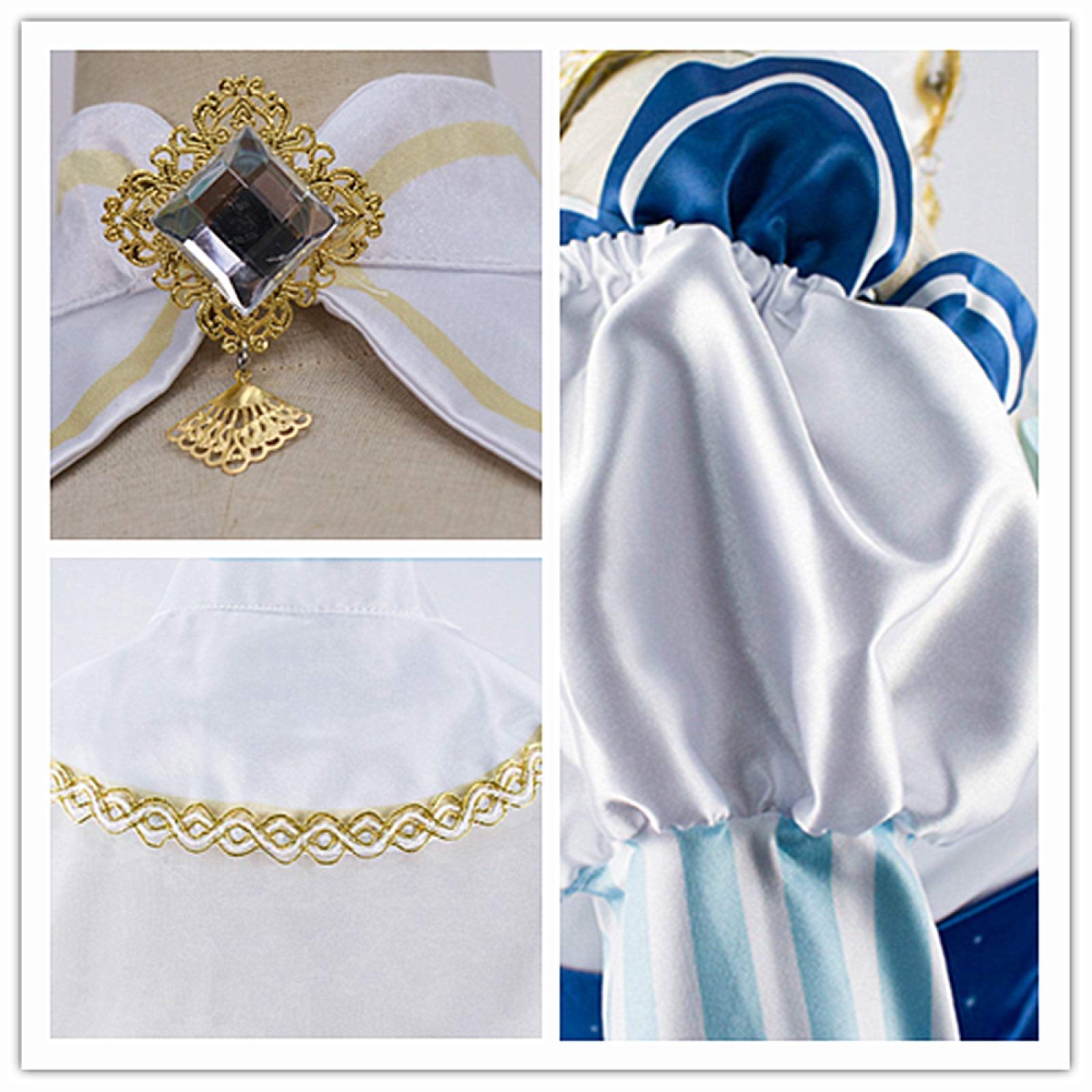 Anime Hatsune Miku Cosplay Kostüm, Spitze Prinzessin Kleid verwendet für Frauen Halloween Weihnachten Karneval Mottoparty Cosplay Schnee Miku komplettes Set Gr. X-Large, weiß