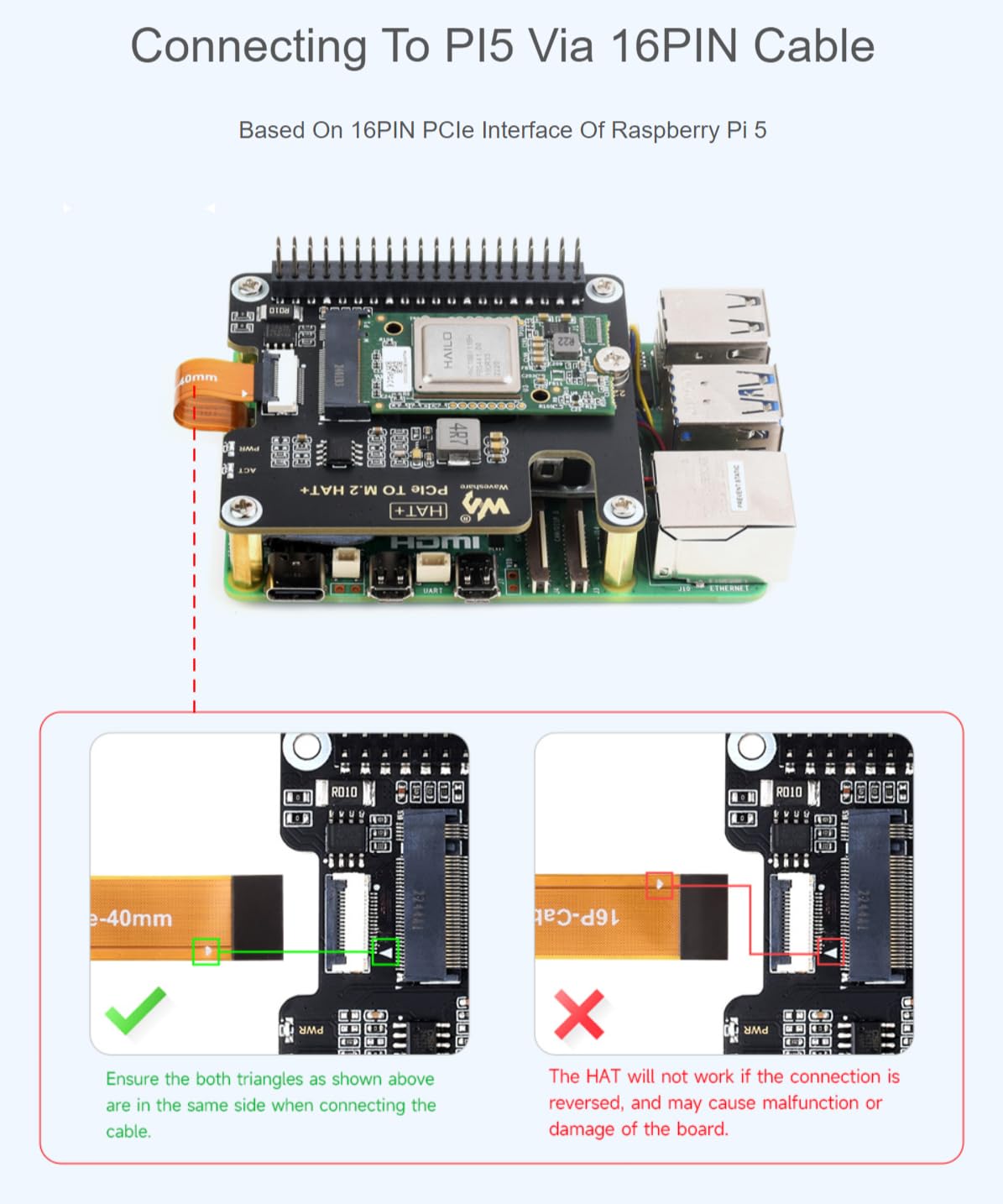 TUOPUONE Hailo-8 M.2 AI Accelerator Module Compatible Raspberry Pi 5 Based On The 26TOPS Hailo-8 AI Processor Included PCIe To M.2 Adapter Board