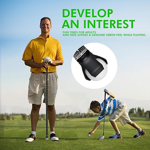 Miniatura 6 de Paquete de 9 tazas de golf con banderas, ayudas de entrenamiento de golf de plástico con recuperador de pelotas de golf, juego de agujeros de