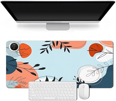 Heated Mouse Pad PU Leather Waterproof Desk Mat,L 13x31.5inch Large Gaming Mouse Pad Warm Mousepad with 3 Levels Heated & 3 Hours Auto Shut,Laptop Keyboard PadMorandi